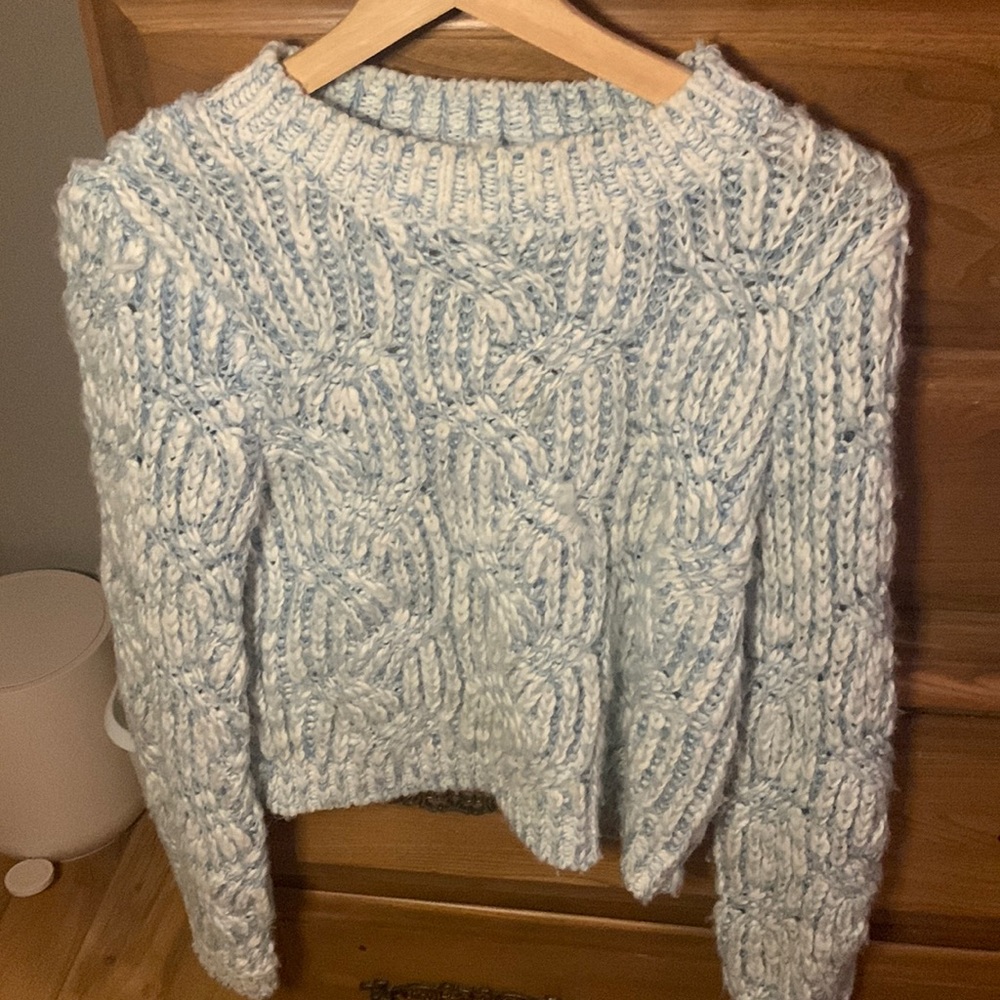 Blue knit sweater